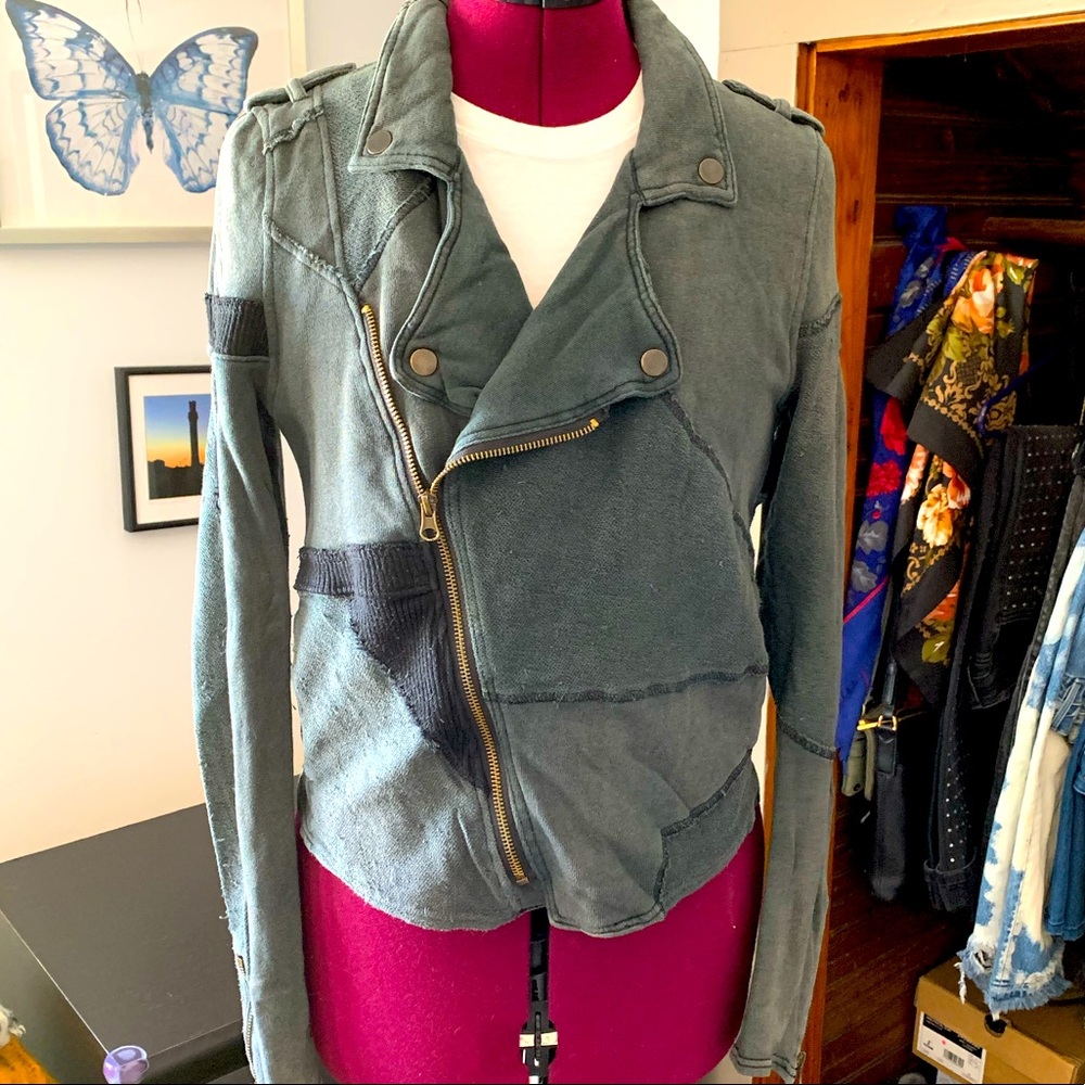 Rare Free People moto sweatshirt S